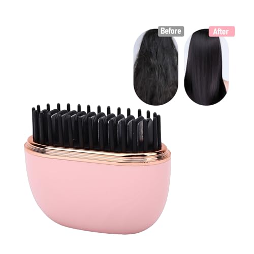Cepillo alisador recargable portátil Diyeeni rosa miniatura 4