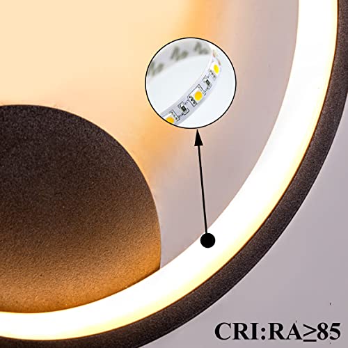 ZTWLEED-LED-Lampada-da-Parete-Interno-14WTondo-Nero-Applique-da-Parete-Interno-Moderno-Tre-Tipi-di-DimmerabileRA85-Lampada-a-Muro-Perfetto-per-Camera-da-Letto-Soggiorno-Corridoio-Le-Scale