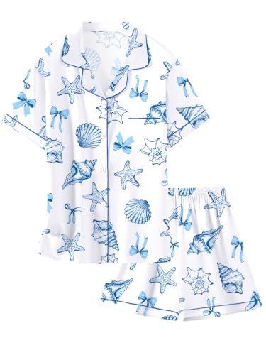 Image of Girls & Womens Satin Pajamas Set, Silk Button-Down Sleepwear 2 Piece Nightwear, 3 Years - Women XXL