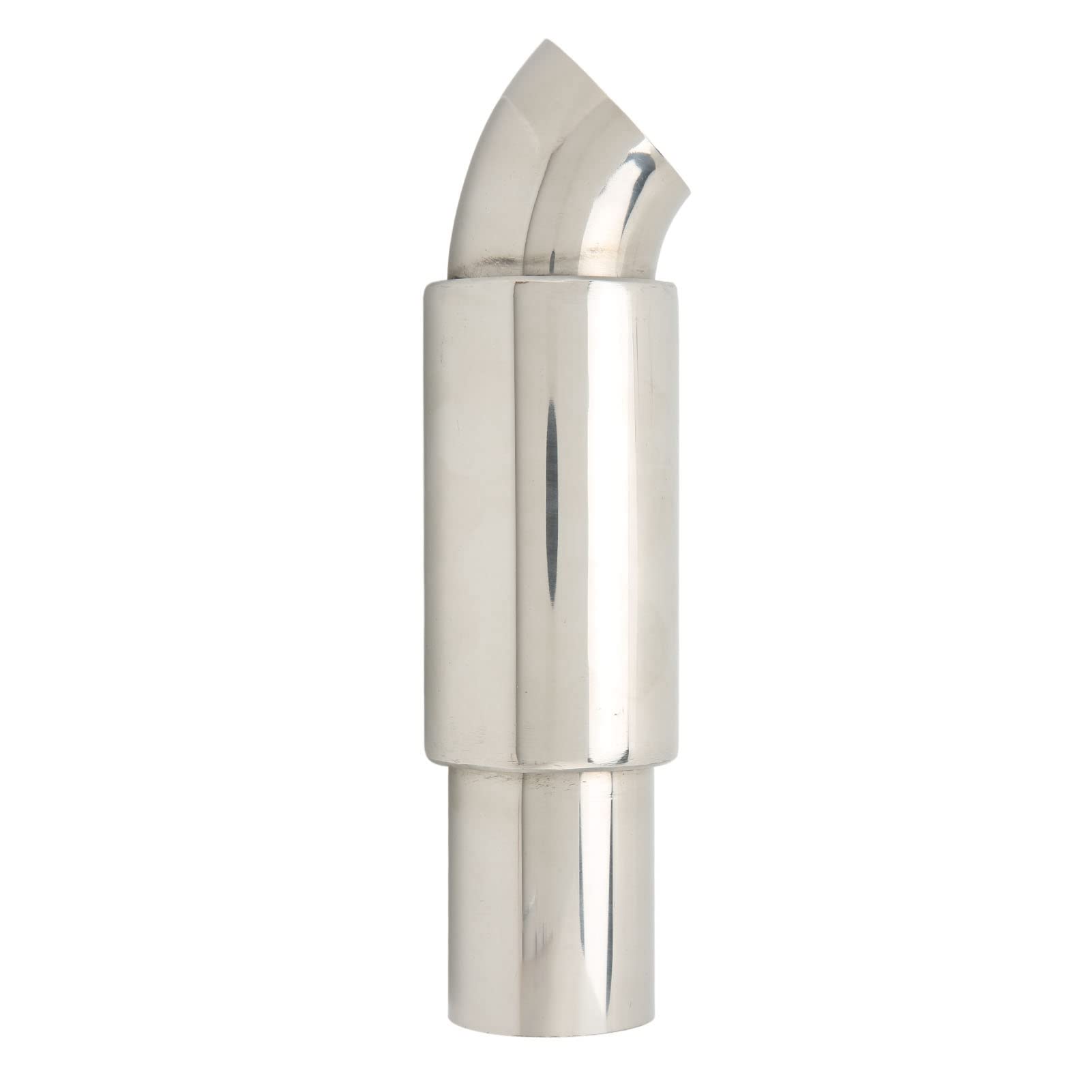 Punta del Silenziatore di Scarico Dell'auto, Tubo del Silenziatore di Scarico Dell'auto 51mmx63mm Ingresso Rotondo in Acciaio Inossidabile Argento Sostituzione Universale