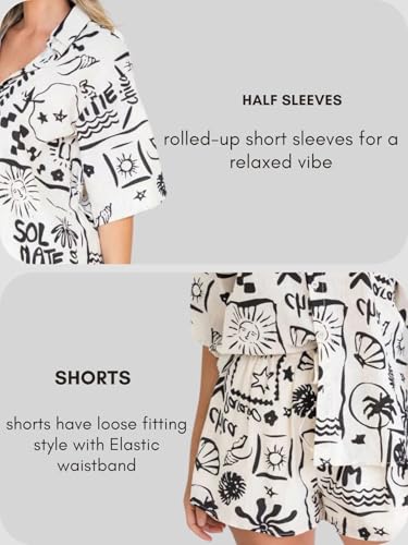 Image of Leriya Fashion Women's Rayon Co-ord Set Stylish | Summer Night Suit For Women | Paisley Printed Pyjama Set For Woman Travel Beach & Holiday Look | Trendy Top & Shorts for Summer Days Vacation
