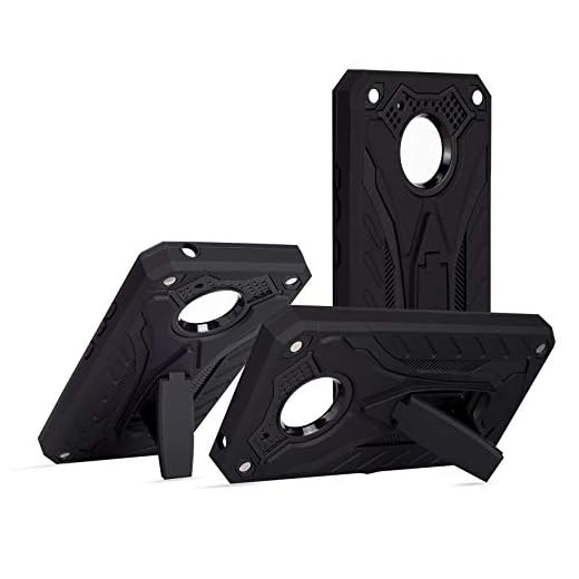 COOVY® Fodral för Motorola Moto G5 fodral, dubbelskikt plast + TPU-silikon, extra stark, anti-chock, stativfunktion | svart