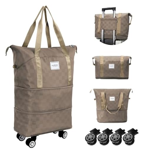 How lienient is american airlines with inches of luggage WOOMADA Detachable Rolling Duffel Bag