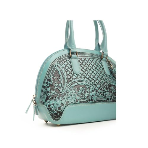 Myra Bag Shoulder Handbag for Women - Western Leather Bag Teal4
