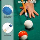 Flintronic procédés de billard cuir bleu 10 mm, 20 pièces photo 3