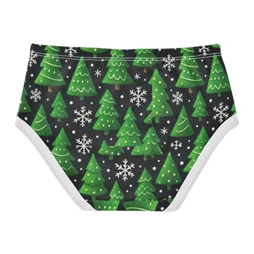 Joisal Cotton Toddler Girls Underwear Christmas Green Trees Black Cute Panties Girl Colorful Briefs Undies Kids 2t2