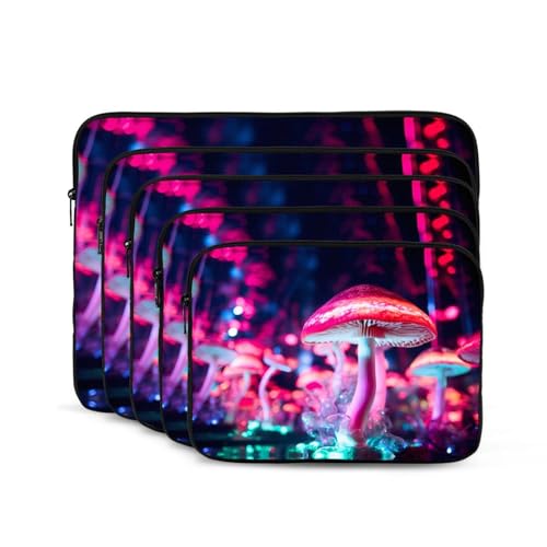 Fluorescent Mushroom Laptop Sleeve Case 15 Inch Suitable For Notebook Computer Tablet Traveling Carrying Simple Case2