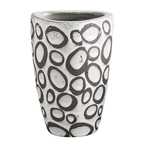 47th & Main Modern Textured Brown and White Glazed Terracotta