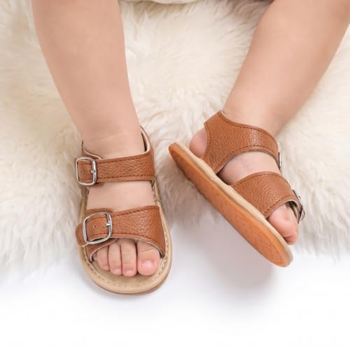 Image of Babelvit Infant Baby Girl Boy Sandals Comfort Premium Summer Outdoor Casual Beach Shoes with Flower Bowknot Anti Slip Rubber Sole Newborn Toddler Prewalker First Walking Shoes