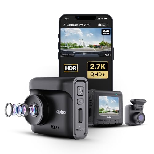 Image of Qubo Car Dashcam Pro 2.7K Dual Channel from Hero Group [2026 Edition] | NightPulse Vision | 5MP QHD+ Front (140), 2MP FHD Rear | G-Sensor |2 inch LCD |Built-in GPS, Wi-Fi, Mic |1TB Storage| Made in India