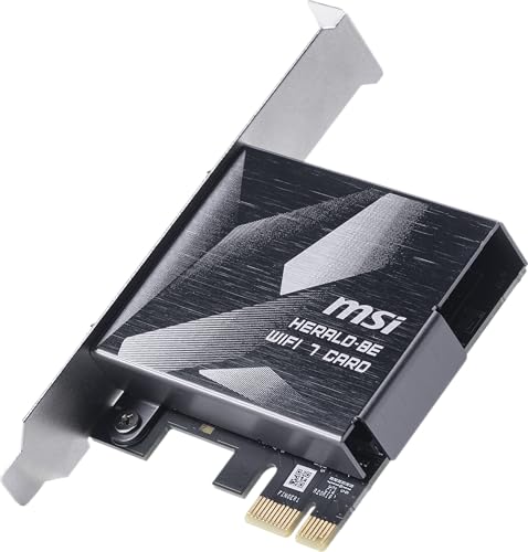 Image of MSI Herald WiFi 7 PCIe Card for Desktop PC BE9400 Tri-Band, Bluetooth 5.4, 6GHz, MLO, 320MHz, 5.8Gbps