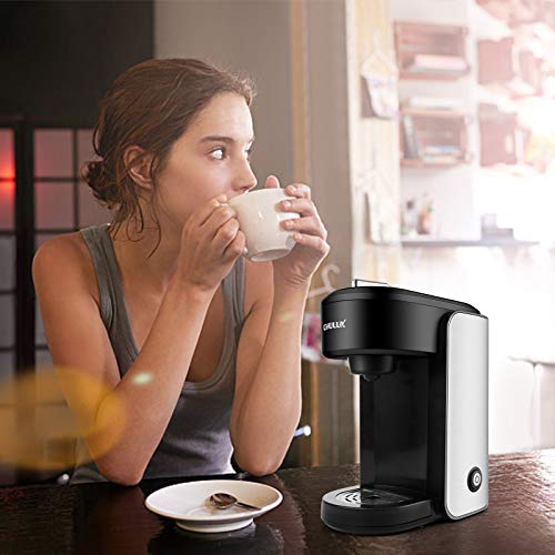 CHULUX Stainless Steel Single Serve Coffee Maker for Capsule ,Visiable Gradient Water Reservoir,One Button Operation and Auto Shut Off,1000 Watts