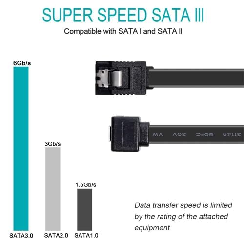 Cable SATA III 6 Pack 50.8 cm con Bloqueo para HDD SSD miniatura 3