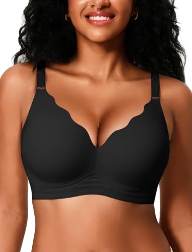 Image of VRVOCIE Wireless Bras for Women No Underwire Crossover V Mesh Seamless Supportive Bralettes Full Coverage Everyday Bra