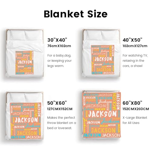 Personalized Name Blanket Customized Baby Blankets for Girls Boys Adults Monogrammed Blankets and Throws Christmas Birthday Mothers Fathers Valentines Day Gift