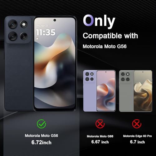Image of Case for Motorola Moto G56 5G, Military Grade Drop Protection Phone Case, Yellowing Resistant, Anti-Scratch Hard PC Back, Shockproof Hard Ultra-Thin Protective Cover, Clear