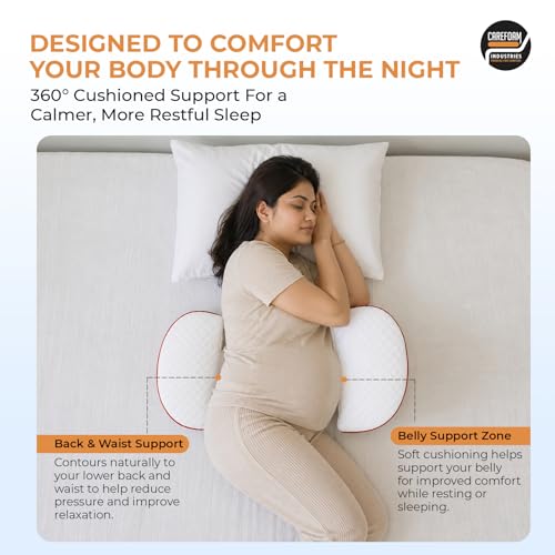 Image of CareFoam Pregnancy Pillow Adjustable Butterfly Design for Sleeping|Memory Foam|Body Maternity Pillow for Belly, Back, Hips & Legs Support|Soft, Breathable & Travel-Friendly