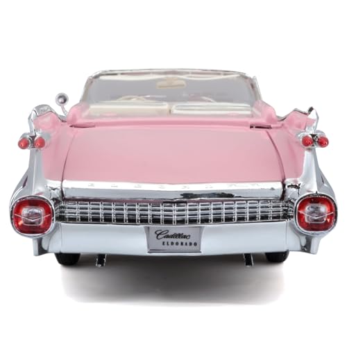 1959 Cadillac Eldorado Biarritz Convertible rosa Maisto 1:18 miniatura 5