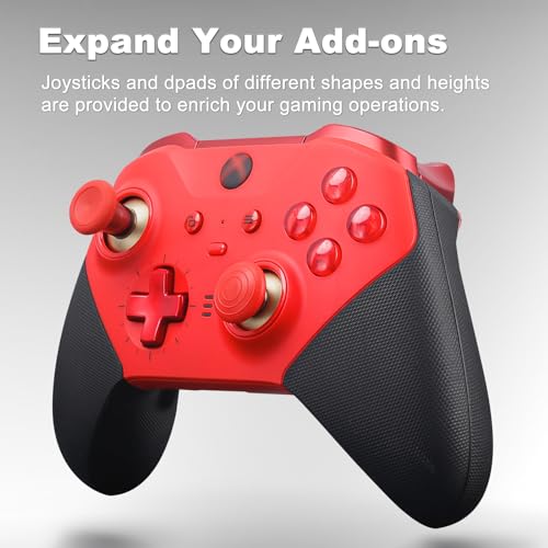 Image of Complete Component Pack for Xbox Elite Controller Series 2 - Accessories Includes 1 Controller Carrying Case, 1 Charging Dock, 4 Thumbsticks, 4 Paddles, 1 Adjustment Tool and 1 Charging Cable(RED)