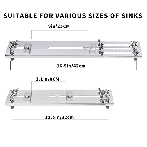 CWOVRS Sharpening Stone Holder, Sink Bridge Stainless Steel Whetstone Holder for 12.5"-16.5" Sink, Adjustable Sink Whetstone Holder for 3.1"-9" Whetstones, Oil Stones, Natural Stones