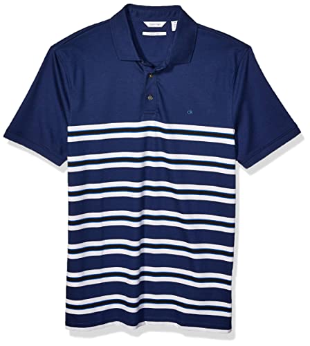 Image of Calvin Klein Men's Liquid Touch Polo Stripe with UV Protection