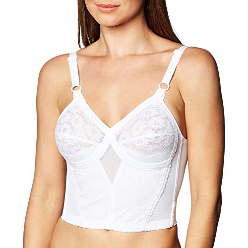 Listado de Petos para Mujer para comprar online. 30 Playtex, PLAYCLASSICS - Bra Peto Largo con diseño de Criss-Cross Sin Varillas, 36B, Blanco
