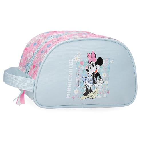 Disney Minnie Happy Estojo escolar, estojo infafntil, feito de poliéster, compartimento triplo para melhorar a organização, tamanho ideal para ser usado na mochila, com alça lateral., Neceser, Tamanho