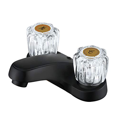 Matte Black Bathroom Faucet,Black Faucet Bathroom,AIHOM RV Faucet for Bathroom,Bathroom Sink faucets,Bath Sink faucets,Bathroom faucets for Sink 3 Hole,Bathroom Sink Faucet Black