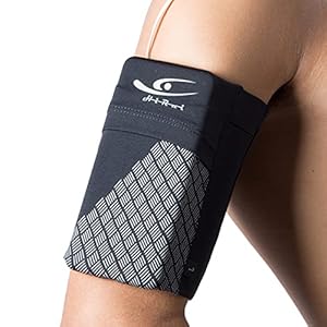 HiRui Universal Sports Armband Cell Phone Armband Sleeves Running Armband for Exercise Workout, Compatible with iPhone 14/14Plus/Pro iPhone 13/12/11 Samsung Galaxy All Phones (Medium, Black)