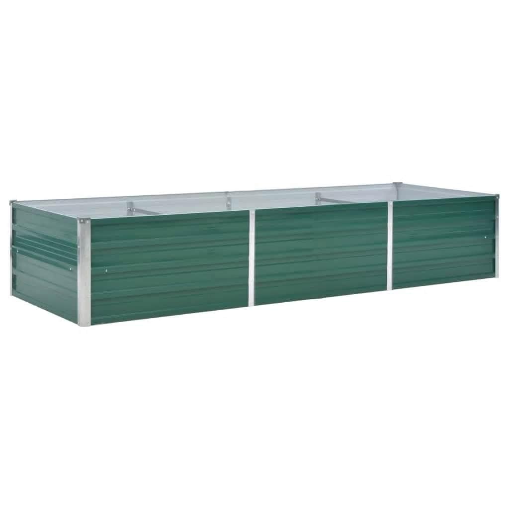 vidaXL Garden Raised Bed Galvanised Steel 240x80x45cm Green Flower Box Raised Bed