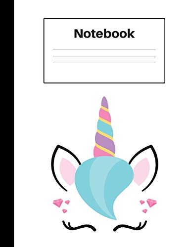 Notebook: Unicorn Blue Hair, Handwriting, Notebook Home Office School Student Teacher Homeschool, 7.4 x 9.7 in, 200 pages for kids, school, home, students, teachers (Unicorn Fun) image 3