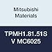 Mitsubishi Materials TPMH1.81.51SV MC6025 CVD Coated Carbide TP Type Positive Turning Insert with Hole, SV Breaker, Triangular, 0.219" IC, 0.094" Thick, 0.02" Corner Radius (Pack of 10)