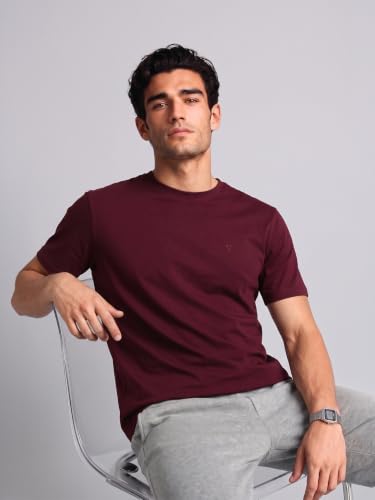 Image of Van Heusen Men's Crew Neck T-Shirt - Soft & Breathable Cotton | Regular Fit | Comfortable Everyday Casual Wear | Short Sleeves | Summer Favorite |Solid Colors | Style 60052|Available in Pack of 1 & 2