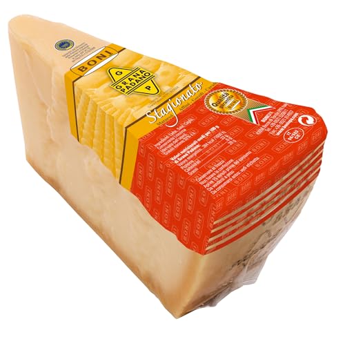 Grana Padano DOP 1kg, Queso Italiano,10 Meses de Maduración