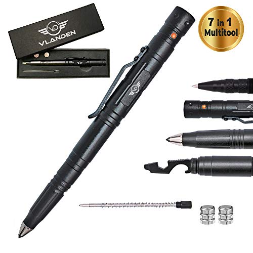 Tactical Pen Multitool Survival Gadget - LED Flashlight + Screwdriver + Emergency Window