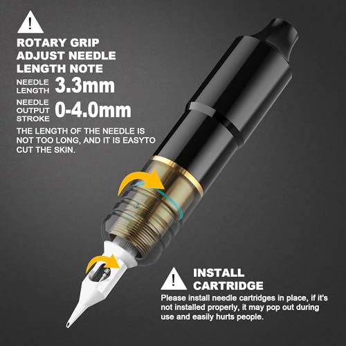 Tattoo Gun, Solong Complete Rotary Tatto Machine for Beginners and Artists Professional Tattoo Gun Kit with Tattoo Catridges Needles and Tattoo Ink(60 Piece Set)