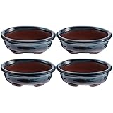 AVFORA Vasi for bonsai Vasi for bonsai 4 pezzi Fioriera in ceramica Vaso da fiori Mini vaso smaltato Fioriera in ceramica Bonsai Vaso for piante in ceramica Grandi fioriere da esterno Vaso