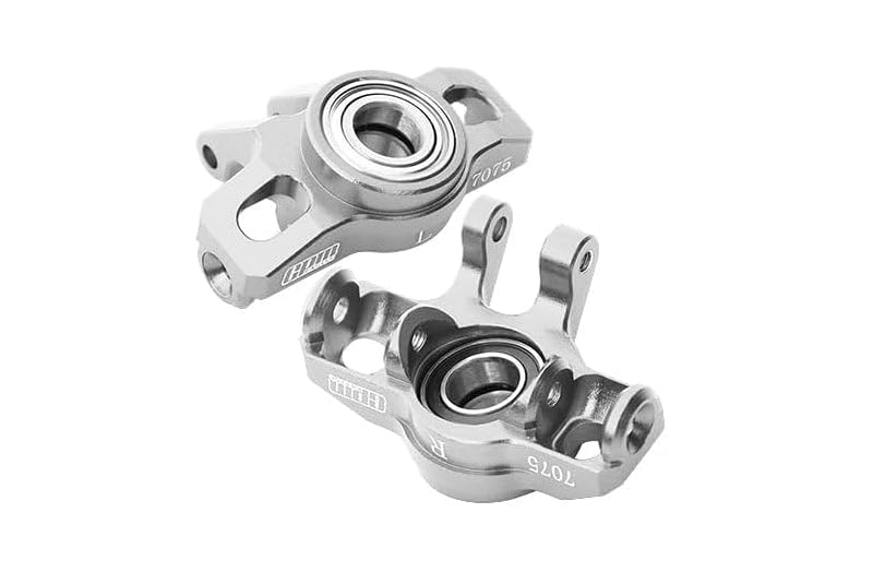 GPM Racing Aluminium 7075 Alloy Front Steering Block (Larger Inner Bearings) For Arrma 1/14 MOJAVE GROM MEGA 380 BRUSHED 4X4 SMALL SCALE DESERT TRUCK RTR-ARA2104 Upgrades - Silver