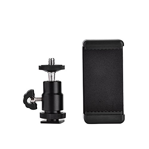 Phone Bracket Holder Clip Tripod Mount Adapter with 360 Head for