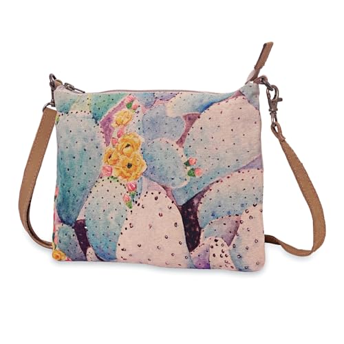 Prickly Pear - Wristlet Wallets for Women, Crossbody Sling Bags, Cell Phone Purse, Cotton Canvas Purses