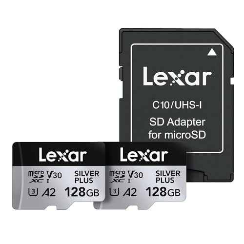 Lexar Cartão micro SD prata profissional de 128 GB (pacote com 2)...