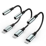 3 Pack [Apple MFi Certified] iPhone Headphone Adapter, Lightning to 3.5 mm Headphone/Earphone Aux Audio Jack Adapter iPhone Converter Dongle for iPhone 14 13 12 11 XS XR X 8 7 6 iPad, Support All iOS