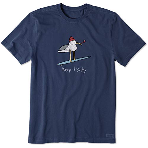 Life is Good Men's Crusher Tee, Short Sleeve Cotton Graphic T-Shirts, Keep It Salty Seagul2