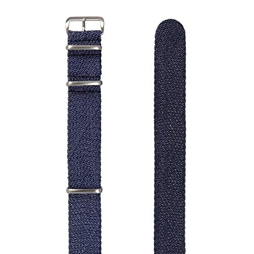 Image of time+ Tropic NATO G10 Perlon Military Watch Strap Black - Choose Hardware & Width (18mm,20mm,22mm)