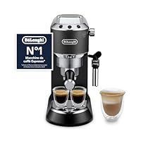 De’Longhi Dedica Style – Perfetto Macchina da Caffè Espresso, Compatibile con Cialde ESE, Montalatte Manuale per Cappuccino, Pannello di Controllo con Pulsanti, Larghezza 15 cm, Nero (EC685.BK)