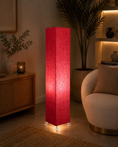Image of Cotton Fabric Floor Lamp for Bedroom's Desk Lamp for LivingRoom, Bed Room, Office | Night Stand Dimmable Room Floor Lamp for Reading Corner Lamp | Bulb Included