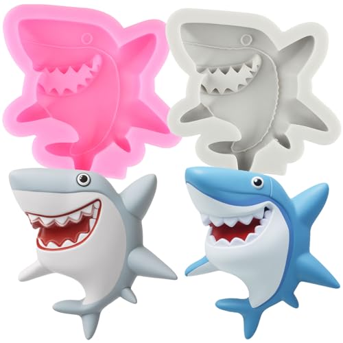 RFGHAC Shark Fondant Silicone Molds Shark Candy Chocolate Mold Set of 2