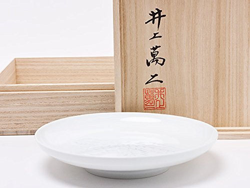 Amazon | 人間国宝 井上萬二窯元 白磁染芭蕉文皿 inouemanji-16 | 井上