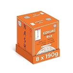 Nashi Shirataki Konjac Moyu Rice 8x190g | Low Calorie Konjac | Glucomannan, Keto & Vegan Friendly | Zero Carb & Gluten Free | High Fibre Shirataki | Odour-Free Ready to Eat Konjac