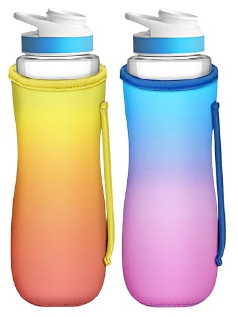 Water Bottle Sleeve for Cirkul 22 oz - 2 Pack Bottles Cover Holder Carrier Bag with Side Handle